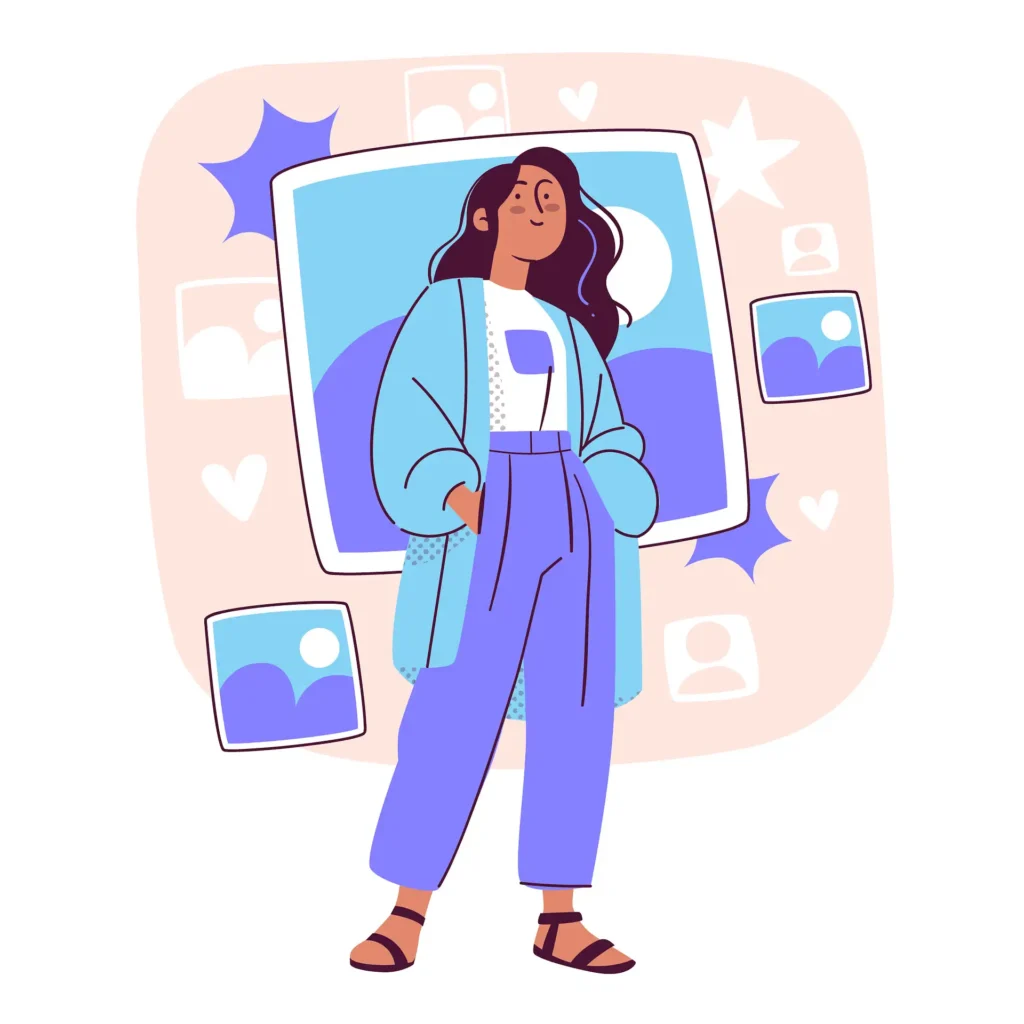 Vector image of a lady for About Us page